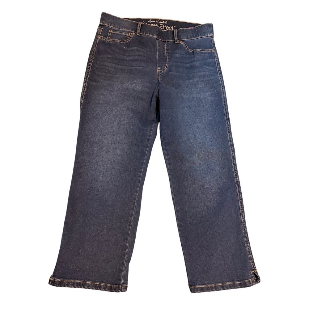 Gloria Vanderbilt Shape Effect High Rise Capri Jeans Size 12 Dark Wash Stretch